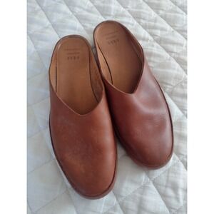 FEIT Hand Sewn Slipper Shoes Sz 40 9 Ballett Mule Slide Leather Luxury Brown